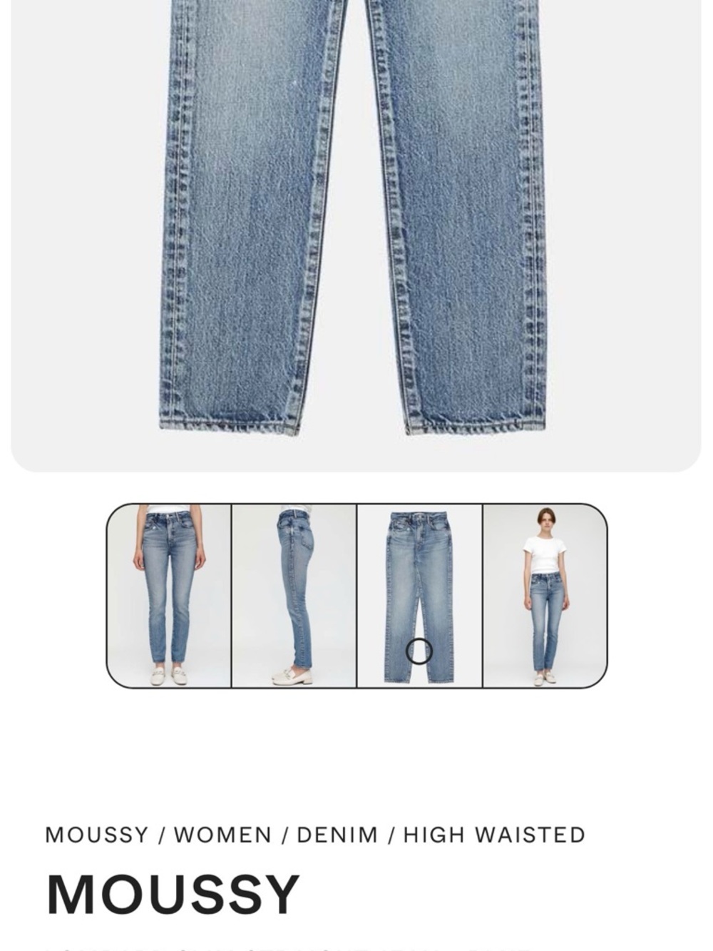 Moussy High-Rise Straight Jeans in Light Blue Wash 27 - Picture 7 of 7